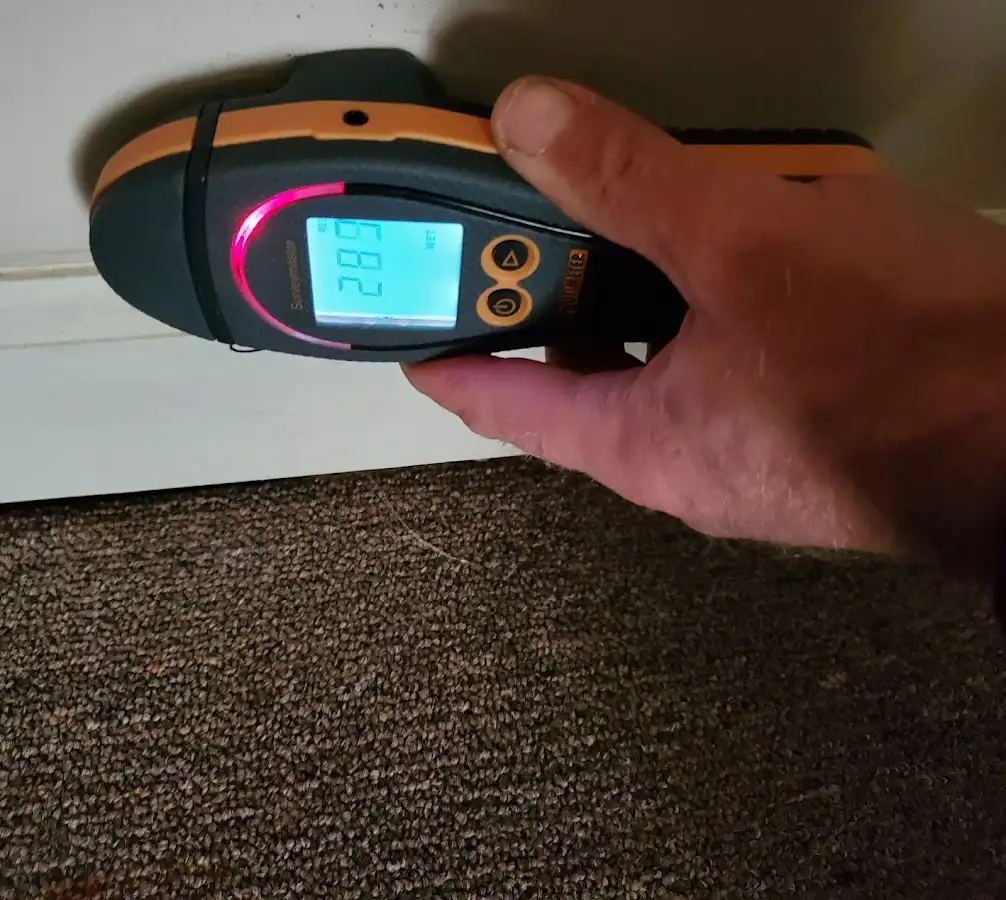 Moisture detection at baseboard during Mold Inspection & Testing in Kiryas Joel